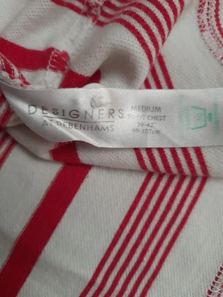 Jasper Conran Jeans Mens Striped Polo Shirt Red White - Size Medium 39"-42" - Picture 6 of 6